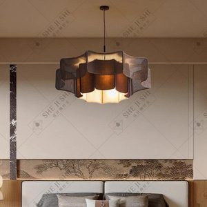 Chinese Style Chandelier Round E27 Six-Head LED <b>Light</b> For <b>Dining</b> Room Living Room Home Decor - Product Image 2