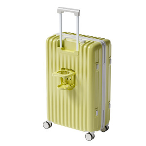 Yellow ABS Luggage 24 Inch 4 <b>Wheels</b> Zipper Closure Carry On <b>Suitcase</b> For Travel Summer 2025 - Product Image 5