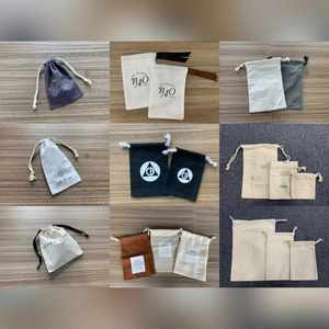 Xiamen Factory Custom logo Printed Organic Cotton Canvas <b>Drawstring</b> Bag Jewelry <b>Pouch</b> - Product Image 4