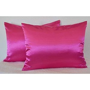 Ensemble de couette en satin rose bonbon 4 pièces Couleur unie Style classique Usage domestique - Product Image 3