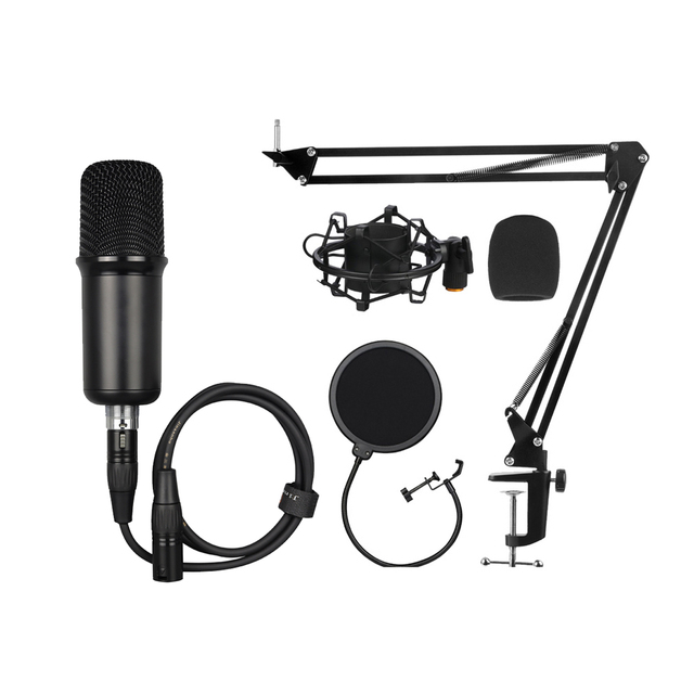 Podcasting Desktop Condenser XLR Microphone with 48V Phantom Power for Conference and Studio Recording
