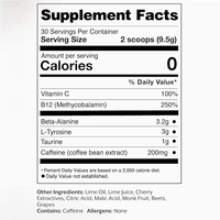Poudre pré-entraînement Richtek Focus & Performance Aide à la prise de masse musculaire, à l'endurance - Vitamine B12, caféine, bêta-alanine et L-tyrosine