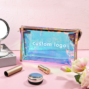 Bolsa de Cosméticos Holográfica con Logotipo Personalizado, Bolsa de Viaje para Maquillaje, Bolsa de Aseo Impermeable Portátil, Bolsa de Compras Iridiscente para Salón - Product Image 2