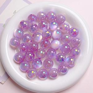 16Mm Couleur Électrolytique Oeil de Chat Trou Droit Perles Rondes DIY Téléphone Mobile Chaîne Porte-clés Accessoires Acrylique Perles Lâches - Product Image 6