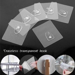 Transparent Strong Self Adhesive Stainless Steel Eco-Friendly Multifunction <b>Plastic</b> Door Wall Hangers <b>Hooks</b> for Garage - Product Image 3