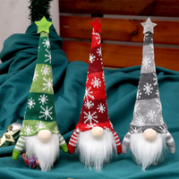 Décorations de Noël : Gnome de Noël en peluche, Elfe décoratif, Poupée nain sans visage à carreaux, Ornements, Pot à bonbons en plastique