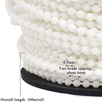 Chaîne de perles en plastique blanc 4,5 mm Chaîne de stores verticaux pour accessoires de rideaux