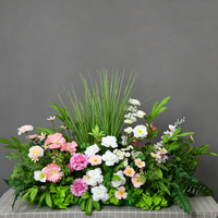 Arrangement floral artificiel de roses blanches et de delphiniums, centre de table de mariage, décoration florale pour toile de fond de scène