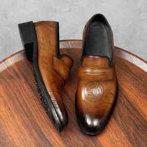 Chaussures en cuir pour hommes, tendance automne 2025, style Oxford, bout pointu, broderie artisanale, cuir anglais, pour occasions formelles et affaires - Product Image 5