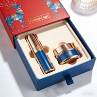 Boîte à tiroir carrée rigide biodégradable de luxe personnalisée, impression quadricolore en feuille d'or, emballage en papier artistique pour les soins de la peau et les cosmétiques