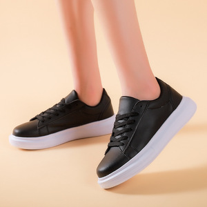 <span class=keywords><strong>Scarpe</strong></span> Casual da <span class=keywords><strong>Donna</strong></span> <span class=keywords><strong>con</strong></span> Logo Personalizzato, Sneakers Bianche e <span class=keywords><strong>Nere</strong></span> <span class=keywords><strong>con</strong></span> Lacci, <span class=keywords><strong>Suola</strong></span> Spessa, <span class=keywords><strong>Scarpe</strong></span> Sportive per Camminata e Corsa - Product Image 3