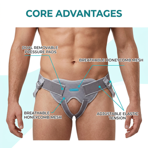 FODU Cinturón Ortopédico para Hernia Inguinal para Hombres, Soporte Ajustable para la Ingle con Doble Almohadilla, Soporte Transpirable para Hernia - Product Image 2