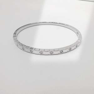 Custom plata 925 sterling <b>Silver</b> simple luxury <b>bangle</b> <b>bracelet</b> couple dainty gold plated engraved ladies fashion cuff <b>bracelets</b> - Product Image 3