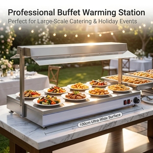Calentador de Alimentos Comercial de Acero Inoxidable de 100x50cm, Otros Equipos de Cocina para Hoteles y Restaurantes, Equipo de Servicio para Restaurantes y Hoteles - Product Image 1