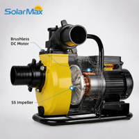 Pompa Surya Permukaan SolarMax DC 48V 750W untuk Irigasi Pertanian, Daya Angkat 15m, 15m³/jam, 1HP, Bahan Stainless Steel 304