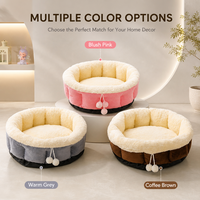 Lit pour chat en peluche, lit pour chien, lit rond doux pour animaux de compagnie, lit pour animaux de compagnie pour un sommeil profond, lavable, coussin antidérapant pour chats et chiens de petite, moyenne et grande taille, OEM ODM personnalisé
