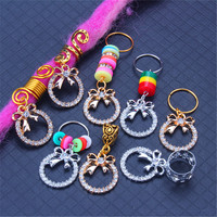 1 sac de perruque tressée sale bijoux anneau de cheveux creux en alliage diamant coiffure boucle de cheveux pendentif printemps petits accessoires de coiffure