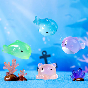 Accesorios para Micro Paisajes, Mini Figura de Ballena y Pulpo Brillantes, Adorno de Resina para Jardín, Decoración para Acuarios y Peceras - Product Image 2