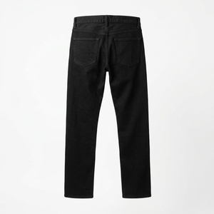 Jeans de Mezclilla de Algodón para Hombre, Corte Recto, Lavado Oscuro, Cintura Alta, Ajuste Regular, Estilo Casual, Transpirables, Ecológicos, para Otoño, a Bajo Precio - Product Image 2