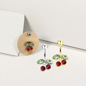 เจาะสะดืออินเทรนด์ใหม่สำหรับผู้หญิง2025แหวนท้องคริสตัลเชอร์รี่ขายดีเครื่องประดับร่างกายเจาะเหล็กผ่าตัด - Product Image 4