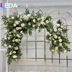 ชุดตกแต่งโต๊ะงานแต่งงานแบบกำหนดเอง LEDA ชุดดอกไม้ประดับโต๊ะสีขาวชมพู ผ้าไหมประดิษฐ์ สำหรับตกแต่ง - Product Image 1