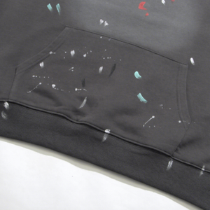 Sudadera con capucha extragrande de algodón estampado para mujer, transpirable, con letras de tinta acuarela salpicada, ideal para dropshipping. - Product Image 2