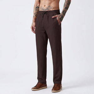 Factory 100% Cotton Men's Summer Straight Track Pants Warm Soft Breathable Casual Training Wear ODM Wholesale Supplier - Product Image 1