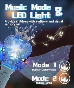 Chất Lượng Cao Công Chúa Ma Thuật Bong Bóng Cây Đũa Phép Bướm Thanh Nhựa Nhấp Nháy Súng Bong Bóng Đồ Chơi Cho Trẻ Em Với Ánh Sáng Âm Nhạc Cô Gái Bên - Product Image 5