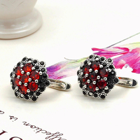 Antike Vintage Thai Silber Boho Ohrringe für Frauen, Blumen ohrringe