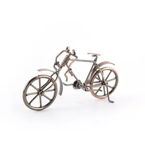 Atacado display decorativo viagens ornamento ferro metal artesanato mini bicicleta vintage