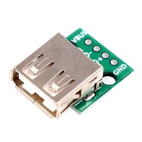 Adaptador de enchufe tipo A hembra USB2.0 A DIP 4p, Conector de PCB de 2,54mm, placa soldada, Cable de datos de alimentación de teléfono móvil