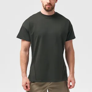 OEM Oversized Classic Bodybuilding Cut Super Soft Classic Cotton T-Shirt Moisture Wicking Side Slit Design Fitness T-Shirt Men