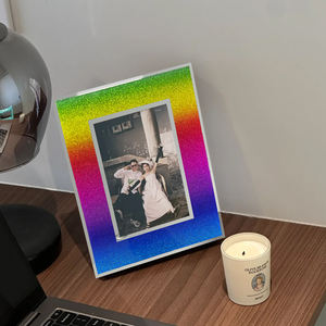 إطارات صور زجاجية لهدايا لامعة من الزجاج إطار للزفاف لتزيين المنزل هدايا عيد الميلاد للنساء - Product Image 4