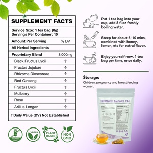 Thé d'équilibre hormonal pour femmes Chinaherbs - Biologique, végétalien, sans gluten, non OGM, mélange de tisanes pour la santé de la ménopause, emballage en vrac - Product Image 5