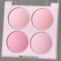 Palette d'ombres à paupières 4 couleurs cosmétiques végétaliennes vides Palette d'ombres à paupières personnalisée Logo surligneur Contour Blush Palettes