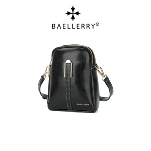 กระเป๋าใส่โทรศัพท์สำหรับผู้หญิง Baellerry ขนาด 7 นิ้ว ทรงสี่เหลี่ยมแนวตั้ง ซิปปิด ป้องกันการโจรกรรม สีดำ - Product Image 1