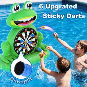 Jeu de fléchettes gonflable en forme de grenouille avec balles collantes pour enfants, en PVC - Product Image 2