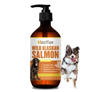 Hanyun Factory Pet Supplement Wild Alaskan Salmon Oil Omega-3 for Dogs and Cats Joint Health Improves Skin Coat & Heart Health