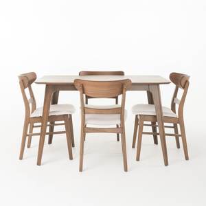 Meubles de salle à manger en bois Ensemble de table à manger carrée de luxe Moderne - Product Image 1