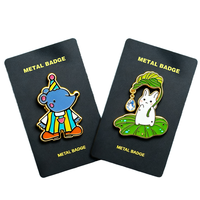 Épinglette personnalisée sans MOQ en émail dur, motif animal mignon (éléphant, lapin), breloque en cristal, épingle de revers en métal plaqué or