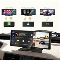 Moniteur de voiture portable sans fil IPS tactile 9,3 pouces, caméra de rétroviseur à objectif unique, compatible Apple CarPlay Android Dual