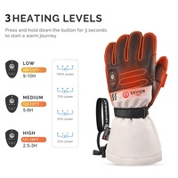 Gants de ski chauffants imperméables en cuir de chèvre écran tactile imperméable hiver chaud 3M Thinsulate App Control gants de ski chauffants