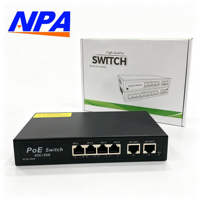 Switch PoE Gigabit 4GE+2GE 60W avec alimentation interne, capacité de commutation 12G, alimentation IEEE802.3af/at 1236 broches pour caméra IP et point d'accès