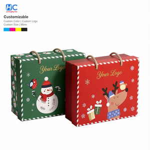 Boîte cadeau de Noël de luxe personnalisée pour chaussettes tissées, foulard en soie, boîte rigide pliable magnétique en carton, matériaux recyclés - Product Image 2