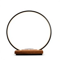 Présentoir rotatif moderne pour dégustation de vins avec éclairage LED, étagère en bois décorative, base de lampe de table illuminée, pour comptoir de bar et stand d'exposition
