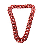 Gros collier en plastique épais en or pour hommes femmes chaîne en or faux 80s 90s rappeur Punk Hip Hop collier en plastique de chaîne