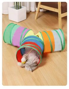 猫のトンネルカラフルな折りたたみ可能な猫の巣の滑走路クロールローリングドラゴン通路猫のおもちゃペットチューブ - Product Image 6
