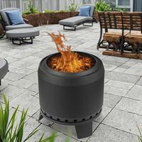 Brasero rond moderne sans fumée en métal, pour brûler du bois, camping, solo, portable, pour utilisation en extérieur et en intérieur