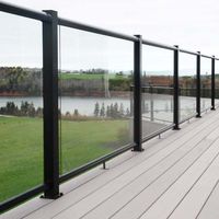 Système de balustrade en verre trempé avec cadre en aluminium et acier inoxydable, escalier modulaire, balcon, terrasse extérieure