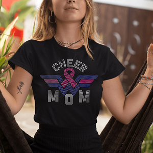 Transferencias Termoadhesivas de Diamantes de Imitación con Diseño de Mamá Animadora y Concientización sobre el Cáncer de <span class=keywords><strong>Mama</strong></span>, las Más Vendidas para Camisetas - Product Image 2